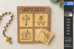 Easter Puzzles Laser Cut | He Is Risen SVG | Religious Signs Product Image 1