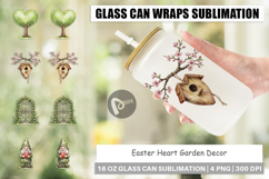 Easter Heart Garden Decor Glass Can Product Image 1