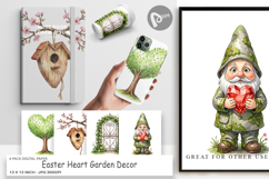 Easter Heart Garden Decor Digital Paper Product Image 1