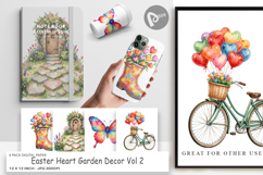 Easter Heart Garden Decor Digital Paper Product Image 1