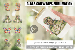 Easter Heart Garden Decor Glass Can Product Image 1