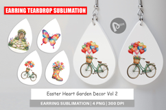 Easter Heart Garden Decor Earring Product Image 1