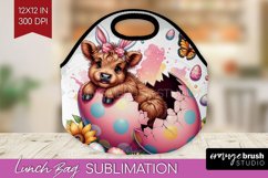 Highland Cow Lunch Bag - Easter Cow Lunch Bug PNG Product Image 1