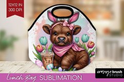 Highland Cow Lunch Bag - Easter Cow Lunch Bug PNG Product Image 1