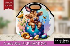 Highland Cow Lunch Bag - Easter Cow Lunch Bug PNG Product Image 1