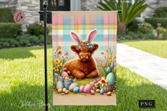 Baby Highland Cow Garden Flag Sublimation Design Product Image 1