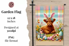 Baby Highland Cow Garden Flag Sublimation Design Product Image 2