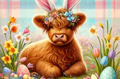Baby Highland Cow Garden Flag Sublimation Design Product Image 3