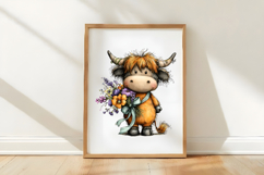 Easter Highland Cow Clipart Product Image 3