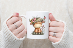 Easter highland Cow Clipart, Easter Sublimation PNG Product Image 4