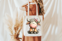Easter highland Cow Clipart, Easter Sublimation PNG Product Image 5