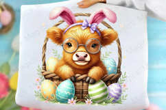 Easter Highland Cow Clipart Png Product Image 1