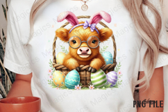 Easter Highland Cow Clipart Png Product Image 3