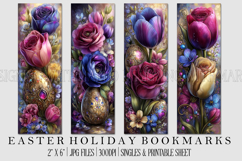 Easter Floral Bookmark, Spring Flower Bookmark Printable, s1 Product Image 1