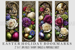 Easter Floral Bookmark, Spring Flower Bookmark Printable,s13 Product Image 1