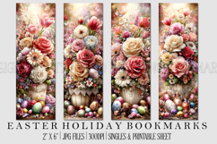 Easter Floral Bookmark, Spring Flower Bookmark Printable,s18 Product Image 1