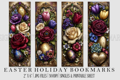 Easter Floral Bookmark, Spring Flower Bookmark Printable,s19 Product Image 1