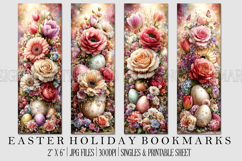 Easter Floral Bookmark, Spring Flower Bookmark Printable,s25 Product Image 1