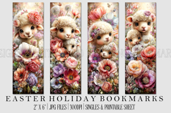 Easter Floral Bookmark, Spring Flower Bookmark Printable,s27 Product Image 1