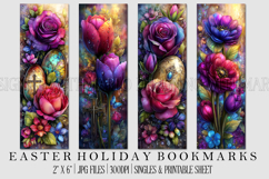 Easter Floral Bookmark, Spring Flower Bookmark Printable, s3 Product Image 1