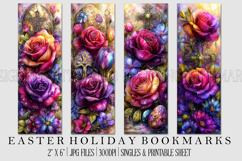 Easter Floral Bookmark, Spring Flower Bookmark Printable,s30 Product Image 1