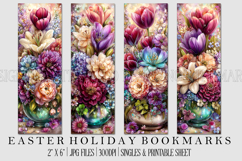 Easter Floral Bookmark, Spring Flower Bookmark Printable,s34 Product Image 1