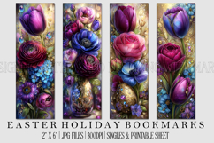 Easter Floral Bookmark, Spring Flower Bookmark Printable, s5 Product Image 1