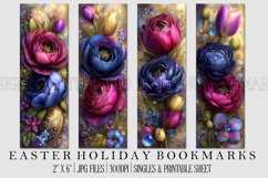 Easter Floral Bookmark, Spring Flower Bookmark Printable, s6 Product Image 1
