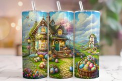 Easter House Tumbler Wrap, Easter Landscape Tumbler Wrap PNG Product Image 1