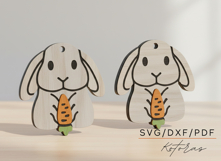 Bunny Carrot Earrings SVG, Laser Cut Wood Earring Product Image 2