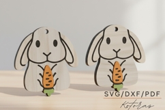 Bunny Carrot Earrings SVG, Laser Cut Wood Earring Product Image 1