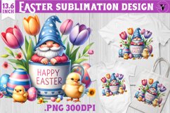 Easter Gnome in mug Sublimation | Easter clipart Product Image 1
