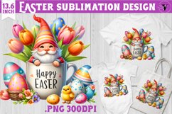 Easter Gnome in mug Sublimation | Easter clipart Product Image 1