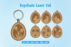 Easter Keychain Laser Cut SVG Product Image 1