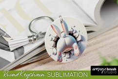 Easter Keychain Sublimation - Easter Bunny 3D Hole in Wall