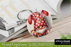 Easter Keychain Sublimation - Easter Bunny Gnome Keyring PNG