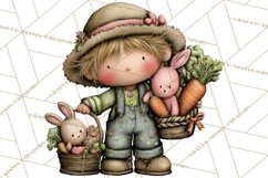 Adorable Easter Kids Clipart, Playful Children Clip Art PNG Product Image 2