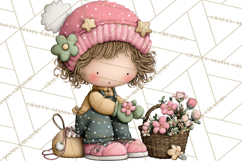 Adorable Easter Kids Clipart, Playful Children Clip Art PNG Product Image 4