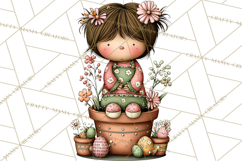 Adorable Easter Kids Clipart, Playful Children Clip Art PNG Product Image 2