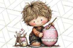 Adorable Easter Kids Clipart, Playful Children Clip Art PNG Product Image 4