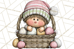 Adorable Easter Kids Clipart, Playful Children Clip Art PNG Product Image 2