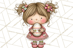 Adorable Easter Kids Clipart, Playful Children Clip Art PNG Product Image 3