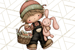 Adorable Easter Kids Clipart, Playful Children Clip Art PNG Product Image 2