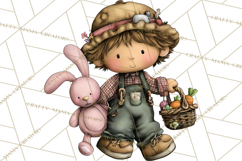 Adorable Easter Kids Clipart, Playful Children Clip Art PNG Product Image 4