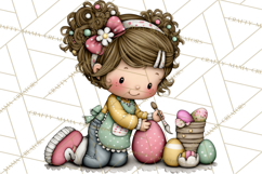 Adorable Easter Kids Clipart, Playful Children Clip Art PNG Product Image 4