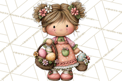 Adorable Easter Kids Clipart, Playful Children Clip Art PNG Product Image 3