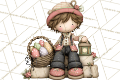 Adorable Easter Kids Clipart, Playful Children Clip Art PNG Product Image 5