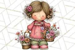 Adorable Easter Kids Clipart, Playful Children Clip Art PNG Product Image 3