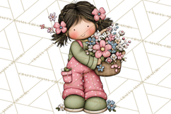 Adorable Easter Kids Clipart, Playful Children Clip Art PNG Product Image 4