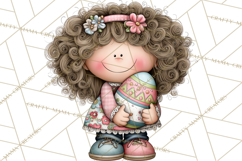 Adorable Easter Kids Clipart, Playful Children Clip Art PNG Product Image 5